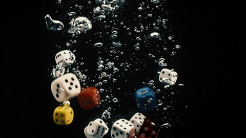 Dice falling slowly into water 스톡 동영상 130307680