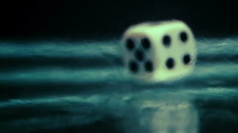 Dice Falls in Background Landing on 4 and 5 Stock Footage 300890539