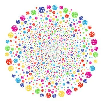 Dice Festive Round Cluster Illustrazione stock