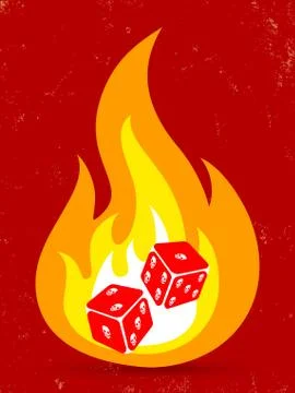 Dice with in fire Stock Illustration