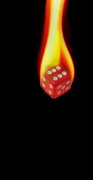 Dice on Fire. Stock Photos