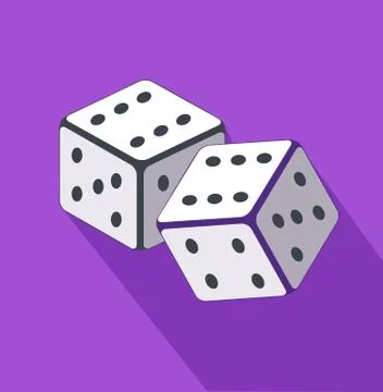 Dice Flat Design on Background Stock Illustration
