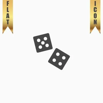 Dice flat icon Stock Illustration