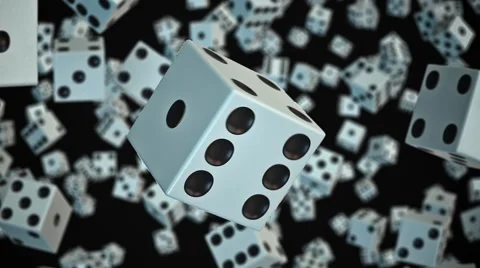 Dice Floating in Space Against Black 库存影片 59592580