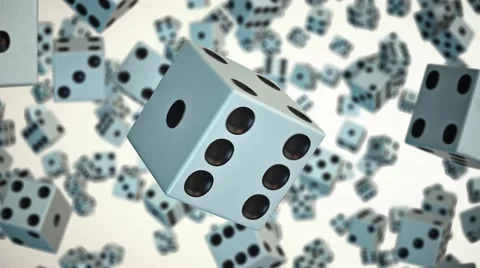 Dice Floating in Space Against White Stock Footage 59592578