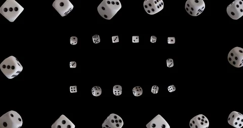 Dice Flying Away on Alpha Channel Stock Footage 114811876
