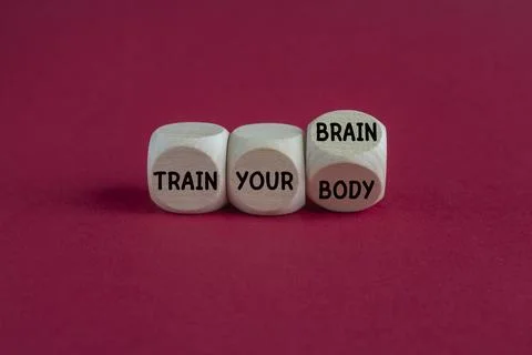 Dice form the expression Train your body and Train your brain. Stock-Fotos