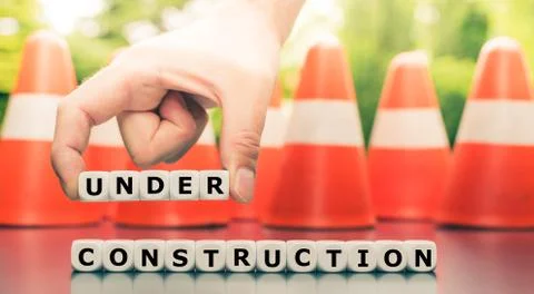 Dice form the expression "under construction". Stock Photos