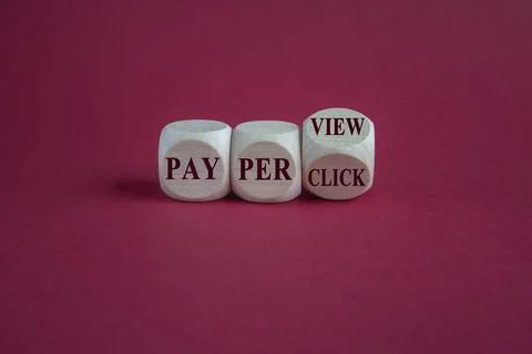 Dice form the expressions pay per view and pay per click. Stock Photos