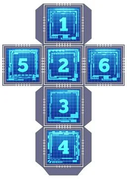 Dice in the form of HUD elements. 스톡 일러스트