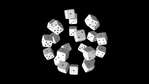 Dice Forming Sphere on Black Background Stock Footage 250167982
