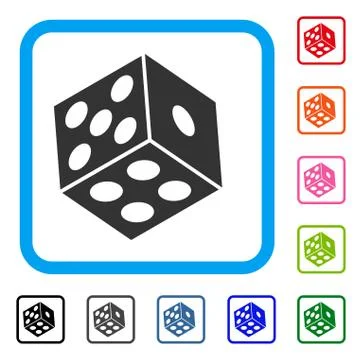 Dice Framed Icon 스톡 일러스트