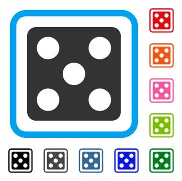 Dice Framed Icon Illustrazione stock