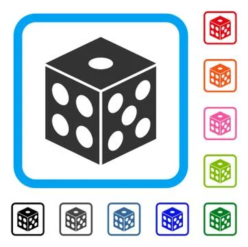 Dice Framed Icon Illustrazione stock