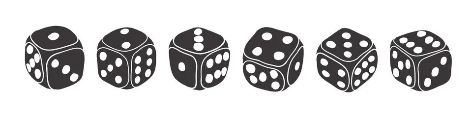 Dice to gamble. Vector doodle set イラスト素材
