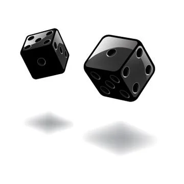 Dice gambling template. Black cubes on white background. Vector illustration. Stock Illustration