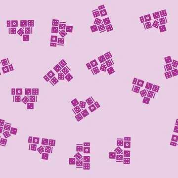 Dice game board table glyph seamless pattern Stock Illustration