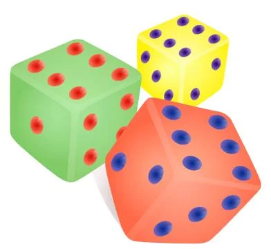 Dice game coloring. Stock Illustration