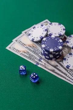 Dice game Craps in casino with chips, bets and risk. Craps game Stock Photos