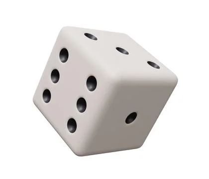 Dice game cube 3d. 3d render cartoon minimal icon illustration Stock Illustration