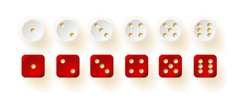 Dice game with cubes vector illustration. Cubes gambling objects to play in Stock Illustration