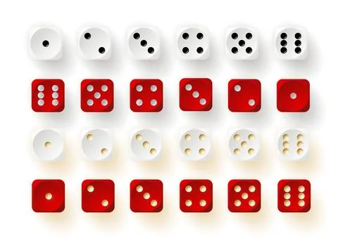 Dice game with cubes vector illustration. Cubes gambling objects to play in Stock Illustration