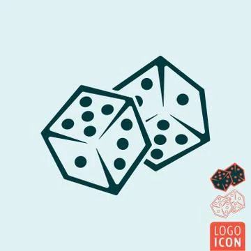 Dice game icon Stock Illustration