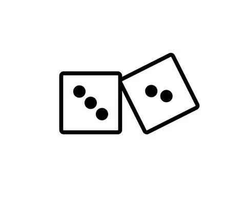 Dice games pixel perfect linear icon. Traditional board games, gambling thin  Stock Illustration