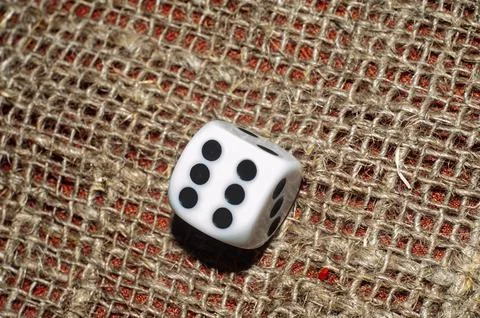 Dice on grey background. two points up with six. Stock Photos