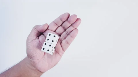 Dice in Hand - 2 FOURS Video stock 134567387