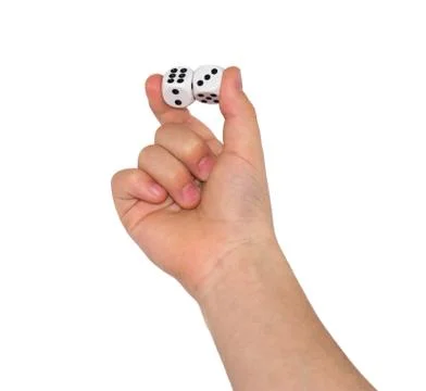 Dice in hand Stock Photos