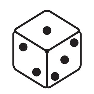 Dice icon, black dice cubes on white background Stock Illustration