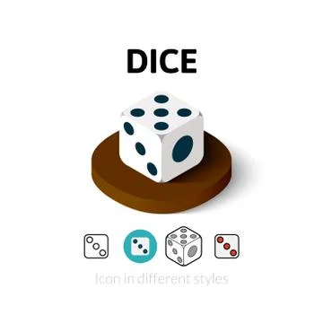 Dice icon in different style Stock Illustration