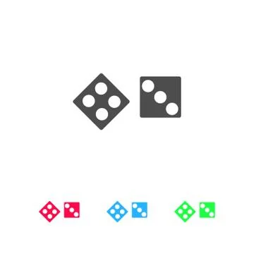 Dice icon flat Stock Illustration