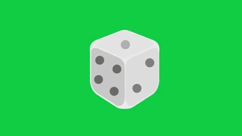 Dice icon on green screen for luck, games, and fun activities. Stock Footage 296634857