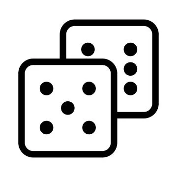 Dice icon set of 5 and 6. Vector. Stock Illustration