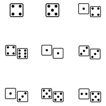 Dice icon set Stock Illustration