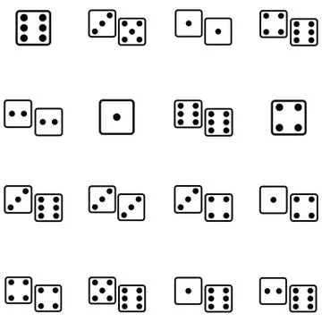 Dice icon set Stock Illustration