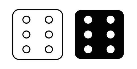 Dice icon symbol. Vector illustration pack in black color. Ilustração Stock