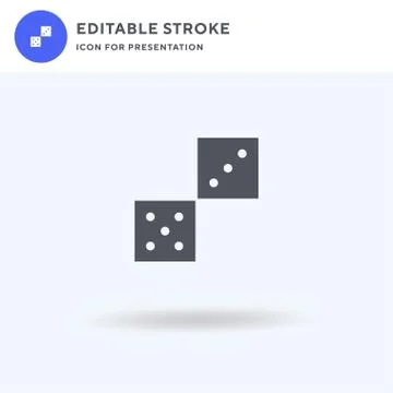 Dice icon vector, filled flat sign, solid pictogram isolated on white, logo イラスト素材