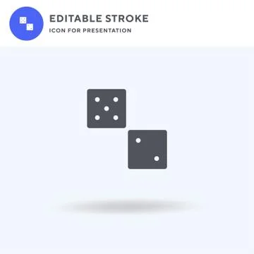 Dice icon vector, filled flat sign, solid pictogram isolated on white, logo Illustrazione stock