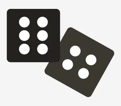 Dice icon on white background Stock Illustration