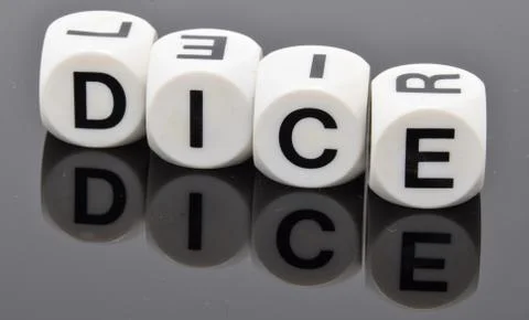 DICE letter dice Stock Photos