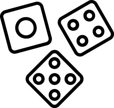 Dice Line Icon Design Stock Illustration