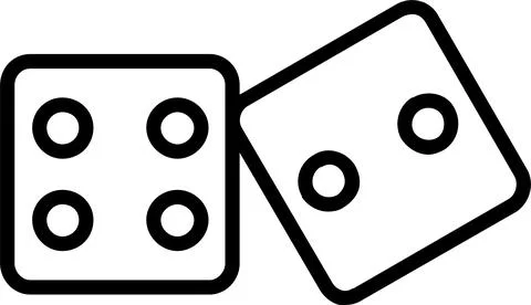 Dice Line Icon Design Stock Illustration
