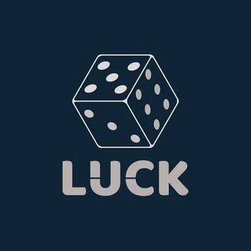 Dice in line with the word of luck Vector Illustration Stock Illustration