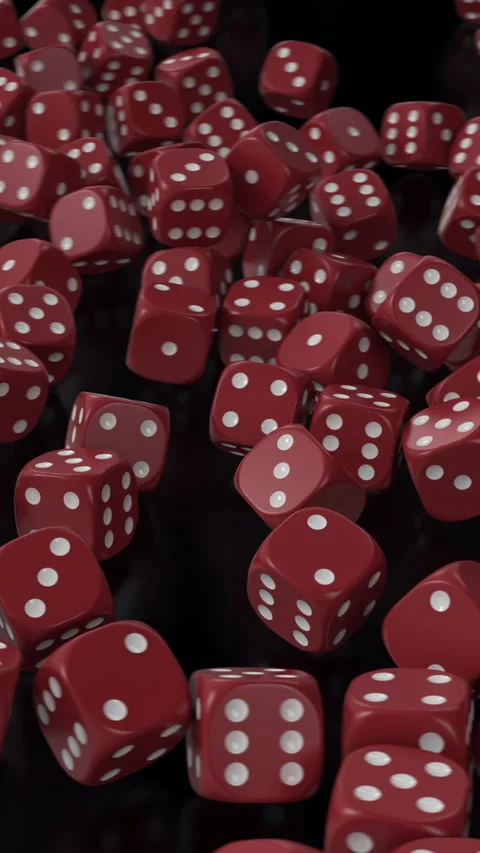 Dice many play cubes falling down Stock Footage 292120622