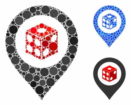 Dice map pointer Composition Icon of Circles Stock Illustration