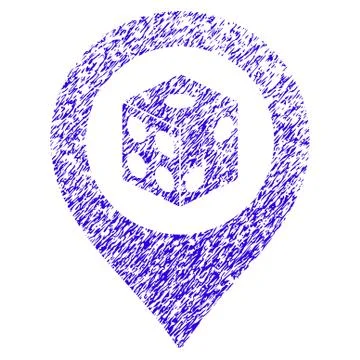 Dice Map Pointer Icon Grunge Watermark Stock Illustration