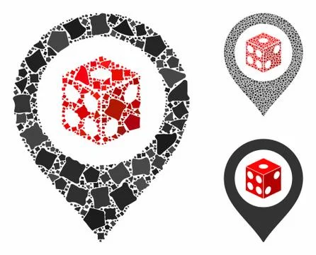 Dice map pointer Mosaic Icon of Bumpy Items イラスト素材